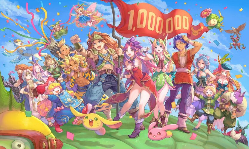 seiken densetsu 3 Trials of Mana remake sales top 1 million commemoration illustration haccan dc5d7